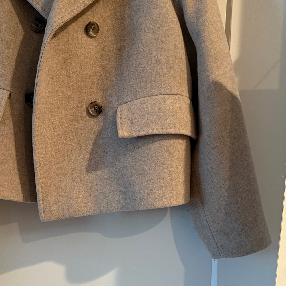 & Other Stories Stockholm Atelier Manteco Wool Blend Short Jacket Sand US 2 - Picture 5 of 9